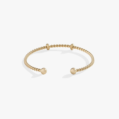 French Rope Charm Bracelet Cuff gold-tone rope chain with ball-end caps on Tampa Home & Garden Store
