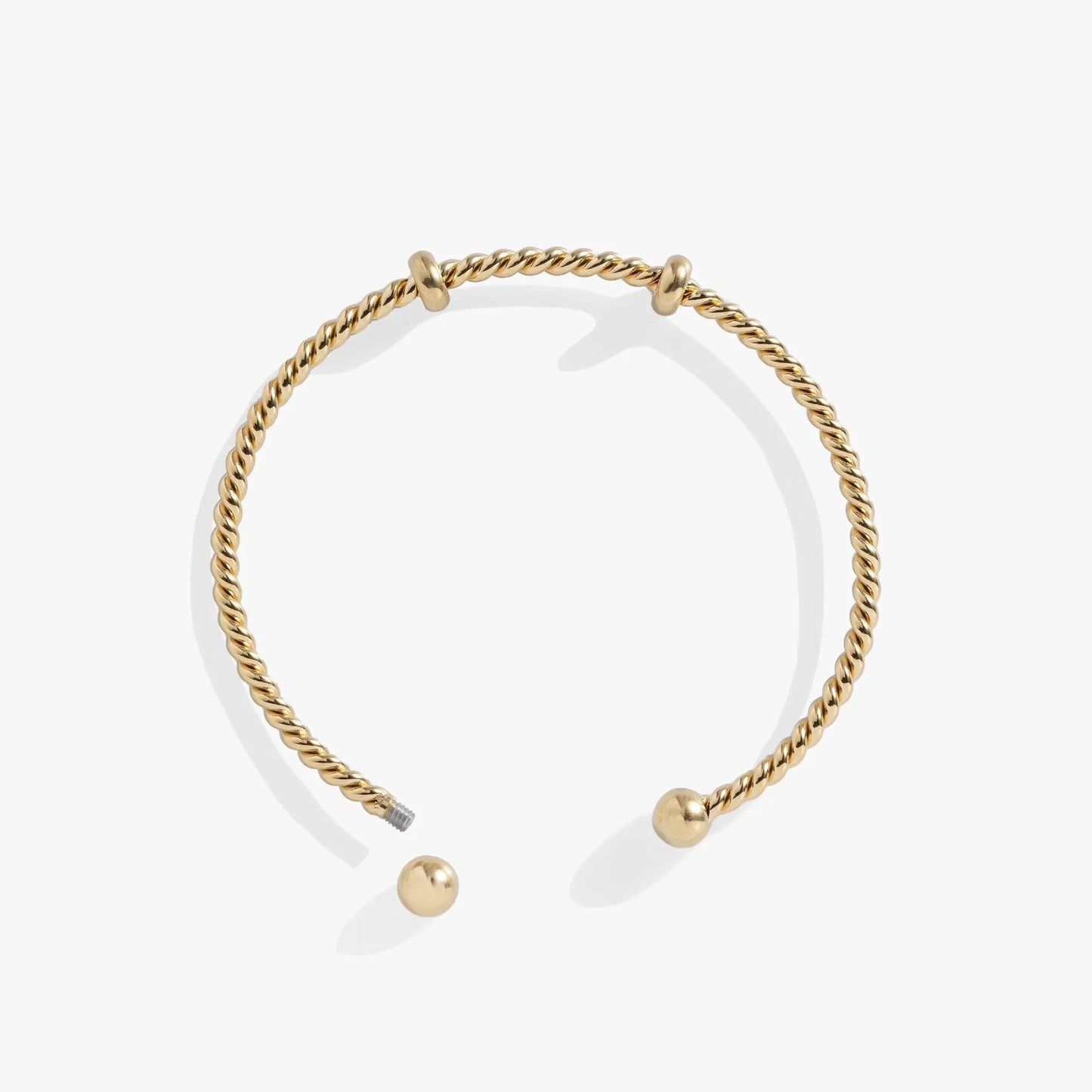 French Rope Charm Bracelet Cuff gold-tone twisted rope design with beads on Tampa Home & Garden Store