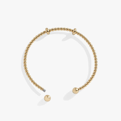 French Rope Charm Bracelet Cuff gold-tone twisted rope design with beads on Tampa Home & Garden Store