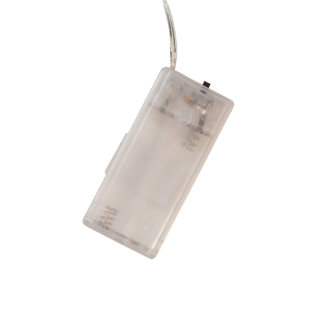 Juego de luces LED de hadas de 10 pies con cable verde, 25 luces, color blanco cálido, que funcionan con pilas