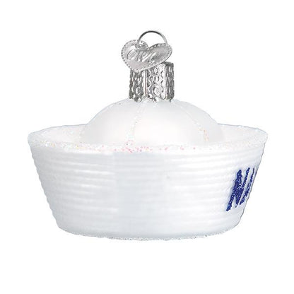 Adorno de cristal con forma de gorra de la marina