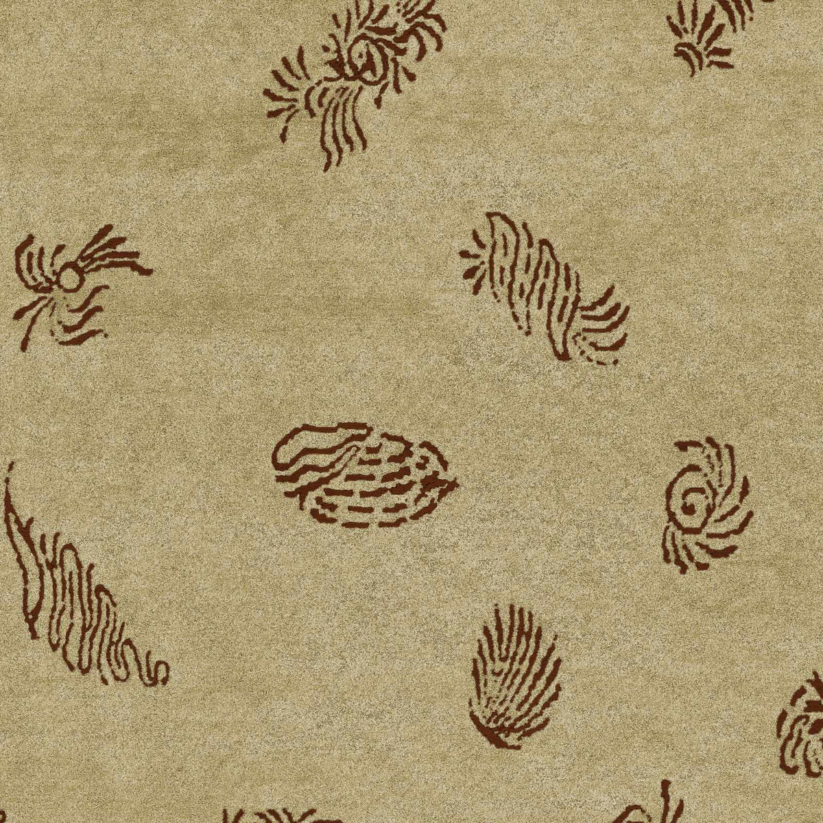 Yellow Premium Thick Wool Rug with brown abstract motifs on Tampa Home & Garden Store