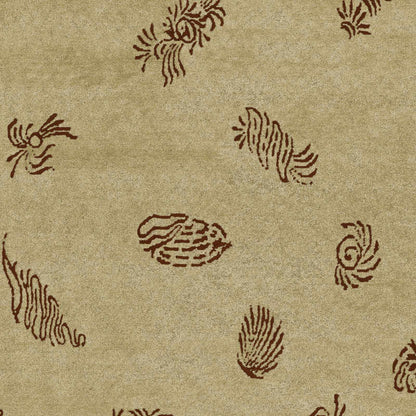 Yellow Premium Thick Wool Rug with brown abstract motifs on Tampa Home & Garden Store