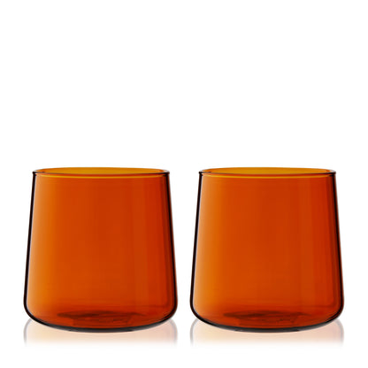 Amber Glass Cocktail Tumblers And Wine Glasses