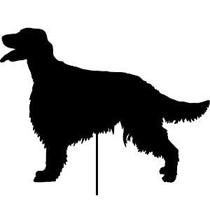Irish Setter garden stake wall hanging silhouette in black metal Rustica Ornamentals Style 2 sports dog decor on Tampa Home & Garden Store