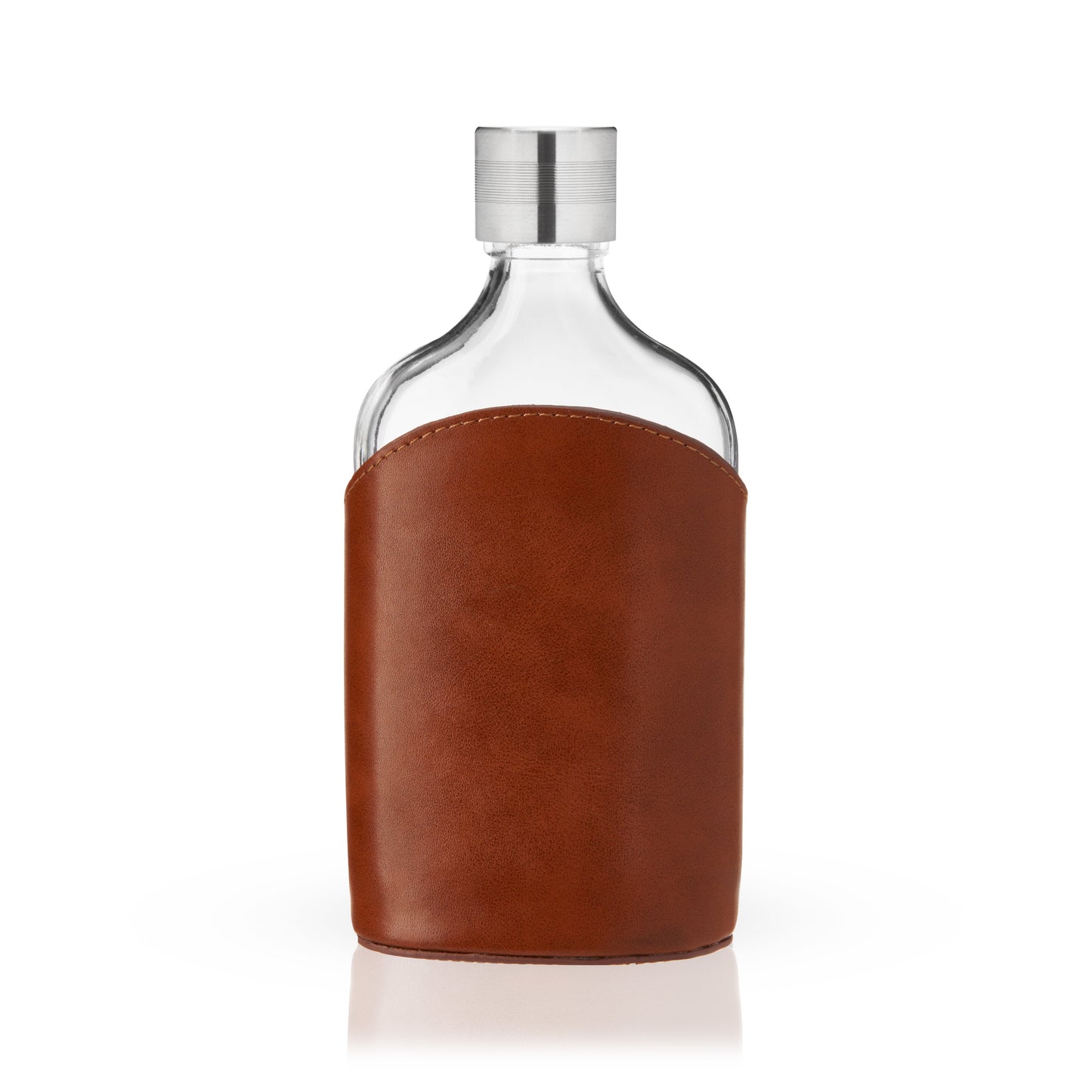 Parker Genuine Leather and Glass Spirits Flask