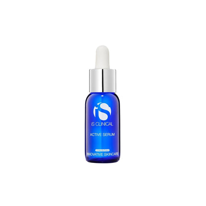 iS Clinical Active Serum blue glass bottle with white dropper and silver collar on Tampa Home & Garden Store