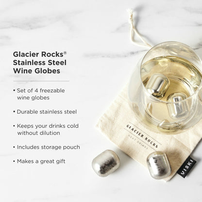 a Set of Four Stainless Steel Wine Chilling Rocks