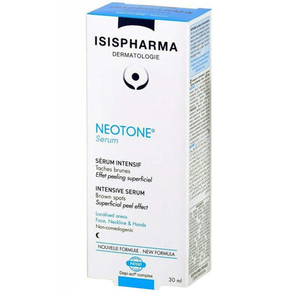 Isispharma Neotone Serum 30 ml box, white dermatology skin care product with blue Neotone label on Tampa Home & Garden Store