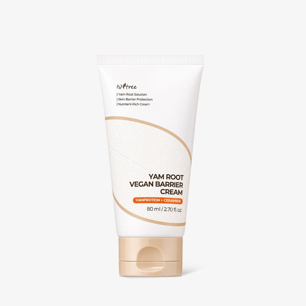 Isntree Yam Root Vegan Barrier Cream tube, white with peach cap, facial moisturizer 80ml on Tampa Home & Garden Store