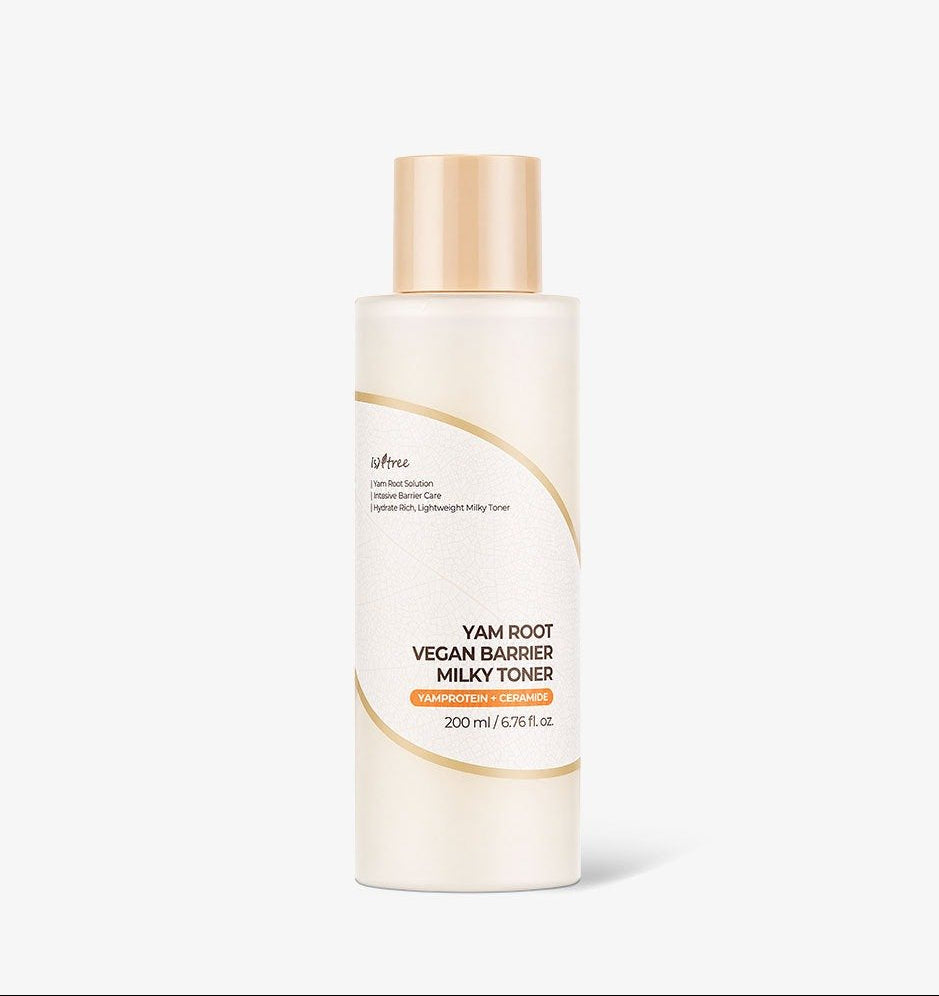 Isntree Yam Root Vegan Barrier Milky Toner ivory bottle with rose gold cap 200ml on Tampa Home & Garden Store