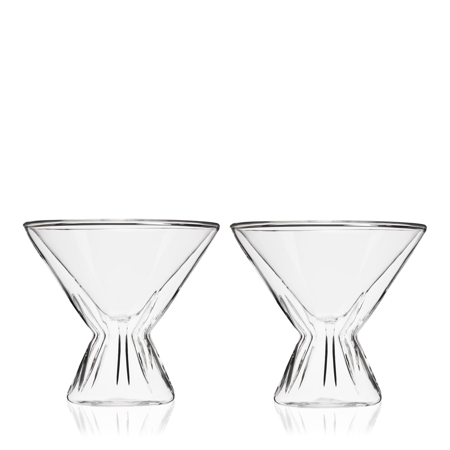 Pair of Stemless Double Walled Martini Glasses