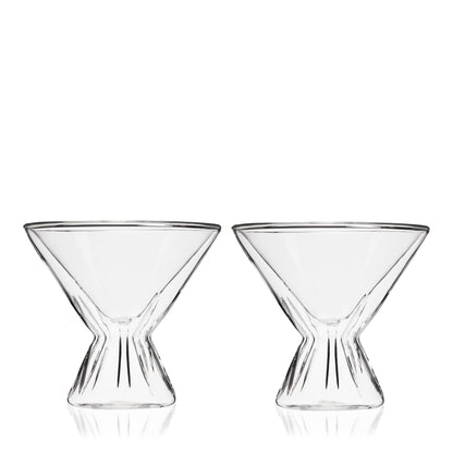 Pair of Stemless Double Walled Martini Glasses