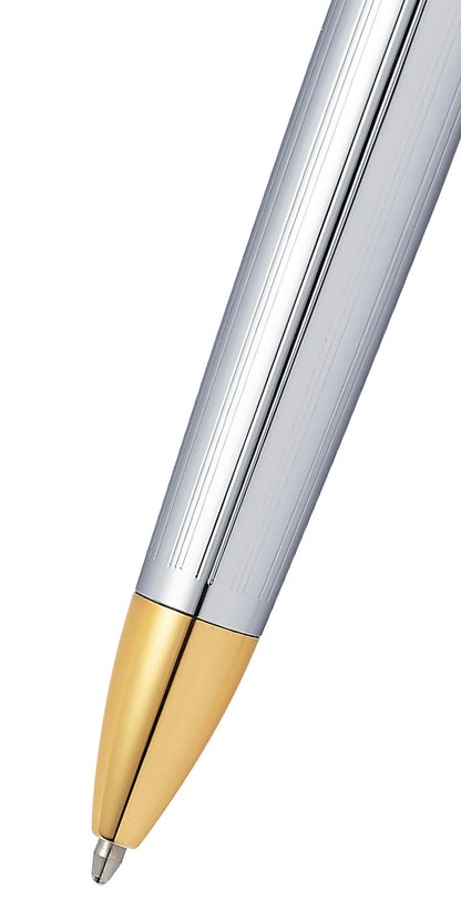 Townsend Medalist ballpoint pen by A.T. Cross; silver barrel with gold-tone grip on Tampa Home & Garden Store