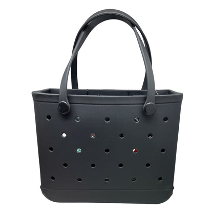 Bolso de mano con 12 dijes extraíbles - Negro