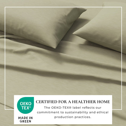 Heathered Jersey and Cotton Blend Bed Sheets