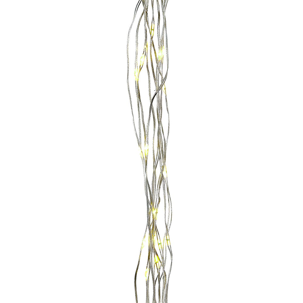 Guirlande lumineuse féérique à 50 LED blanc chaud multifonctions, alimentée par piles, avec télécommande