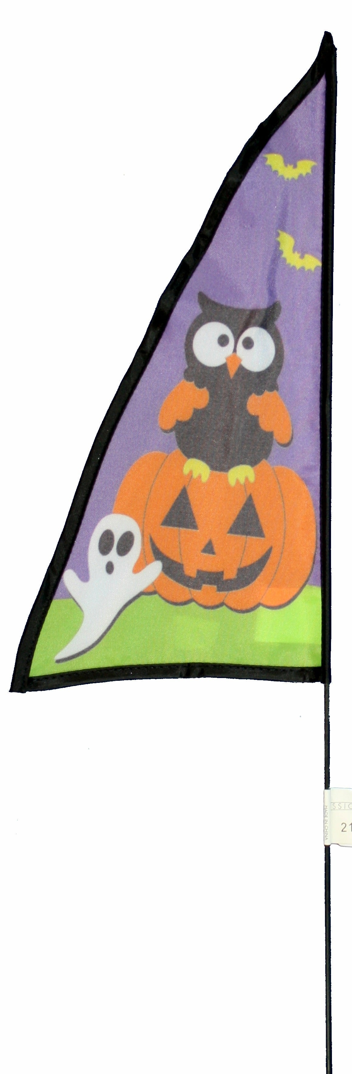 Bandera de Halloween de Mission Gallery: Búho sobre una calabaza