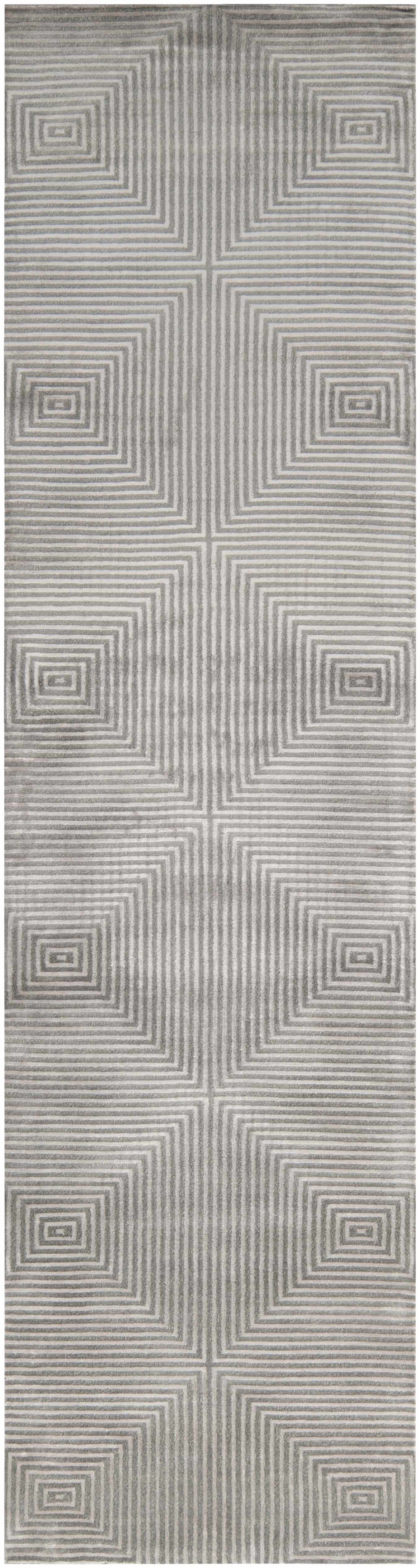 Rug Ivel Carpet - Clearance by Boutique Rugs; gray geometric rug with concentric squares on Tampa Home & Garden Store