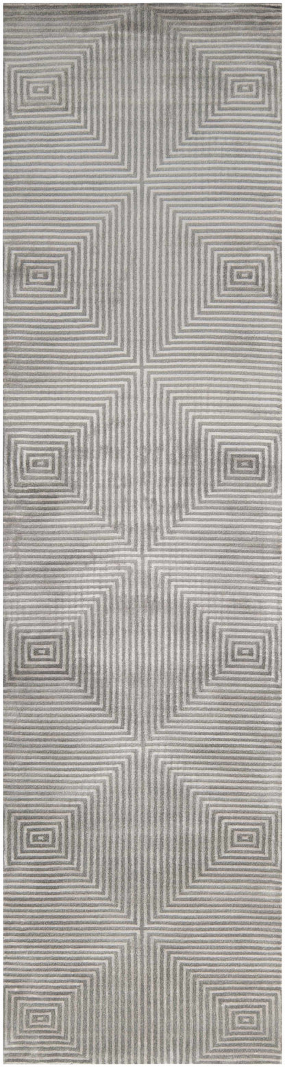 Rug Ivel Carpet - Clearance by Boutique Rugs; gray geometric rug with concentric squares on Tampa Home & Garden Store