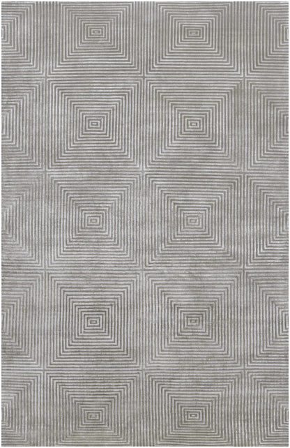 Ivel Carpet rug by Boutique Rugs in gray with a concentric square geometric pattern on Tampa Home & Garden Store