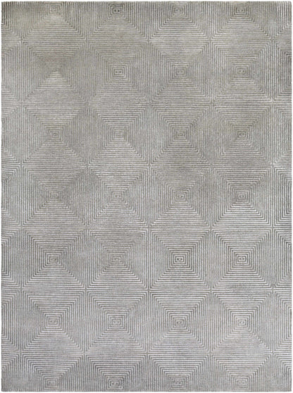 Ivel Carpet rug in gray with geometric concentric-square pattern Boutique Rugs on Tampa Home & Garden Store