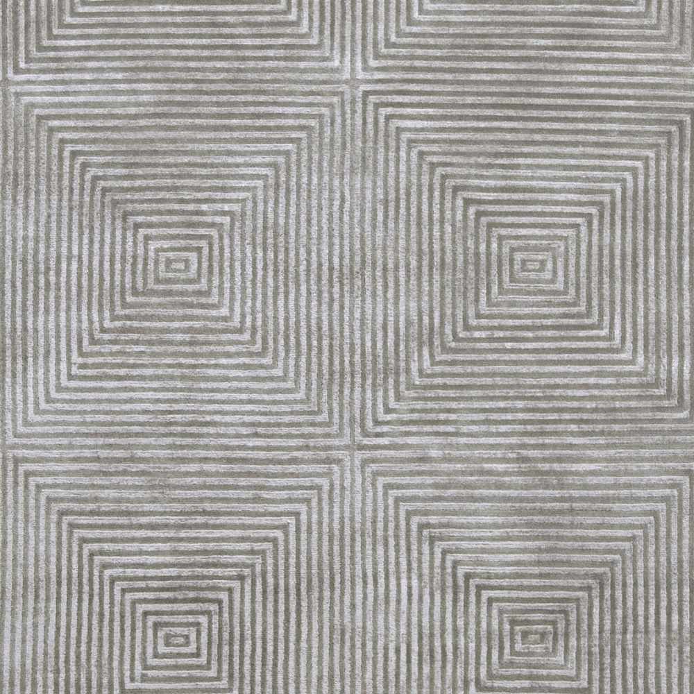 Rug Ivel Carpet - Clearance taupe square-spiral pattern in a four-panel grid by Boutique Rugs on Tampa Home & Garden Store