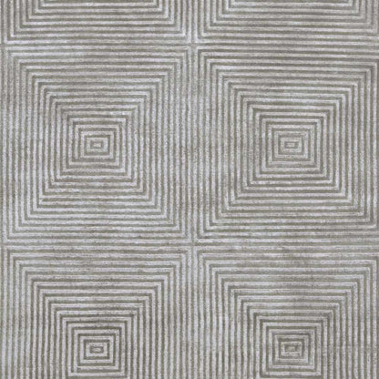Rug Ivel Carpet - Clearance taupe square-spiral pattern in a four-panel grid by Boutique Rugs on Tampa Home & Garden Store