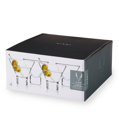 Crystal Stemless Martini Glasses Set of 4