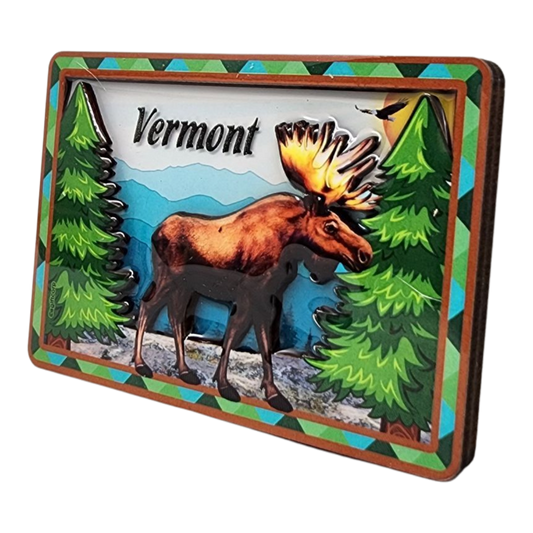 Glossy Layered Magnet - Vermont Moose - Tampa Home & Garden Store