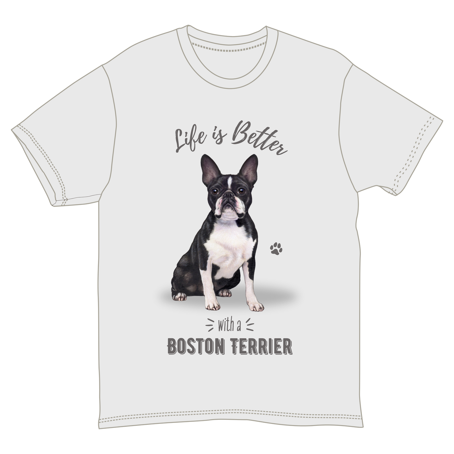 La vida es mejor con una camiseta de Boston Terrier -