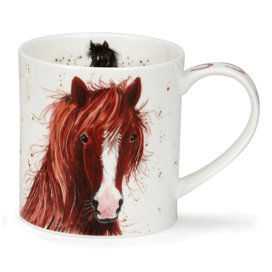 Queues hirsutes - Chevaux - Mug en porcelaine fine style Ornkey par Dunoon