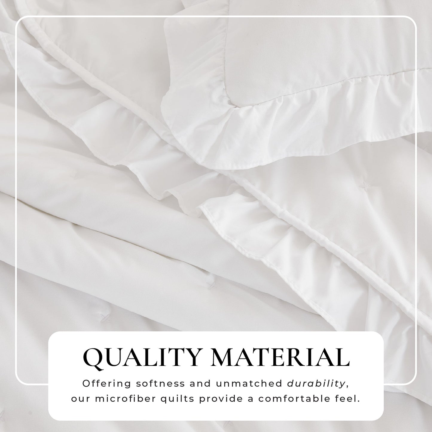 Dot Stitched Ruffled Quilt Set and Bedding