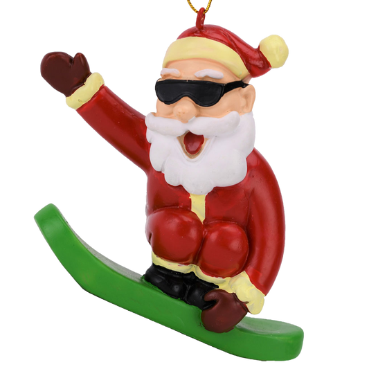Snowboarding Santa Ornament - Tampa Home & Garden Store