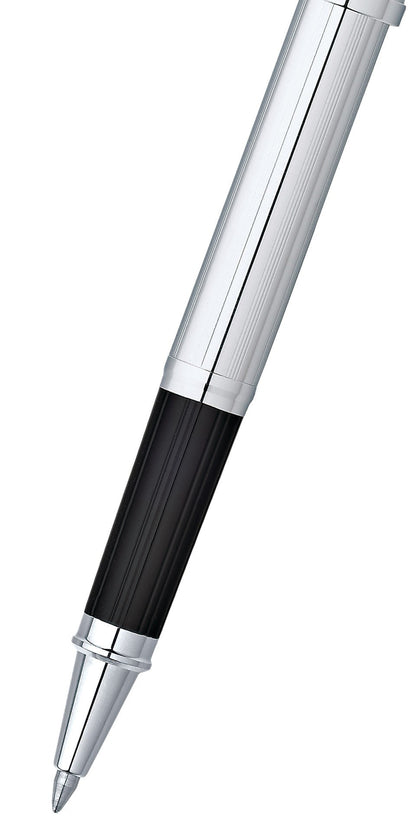 Century® II Lustrous Chrome Rollerball Pen by A.T. Cross, chrome barrel with black grip on Tampa Home & Garden Store