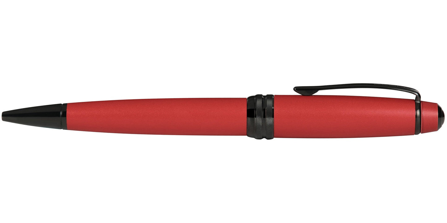 Bailey Matte Red Lacquer Ballpoint Pen, red matte body with black clip by A.T. Cross on Tampa Home & Garden Store