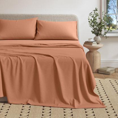 Heathered Jersey and Cotton Blend Bed Sheets