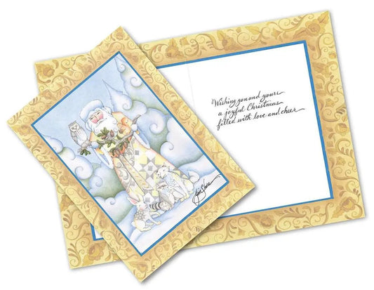 White Woodland Santa Christmas cards by Jim Shore, boxed set of 10, The Country Christmas Loft on Tampa Home & Garden Store