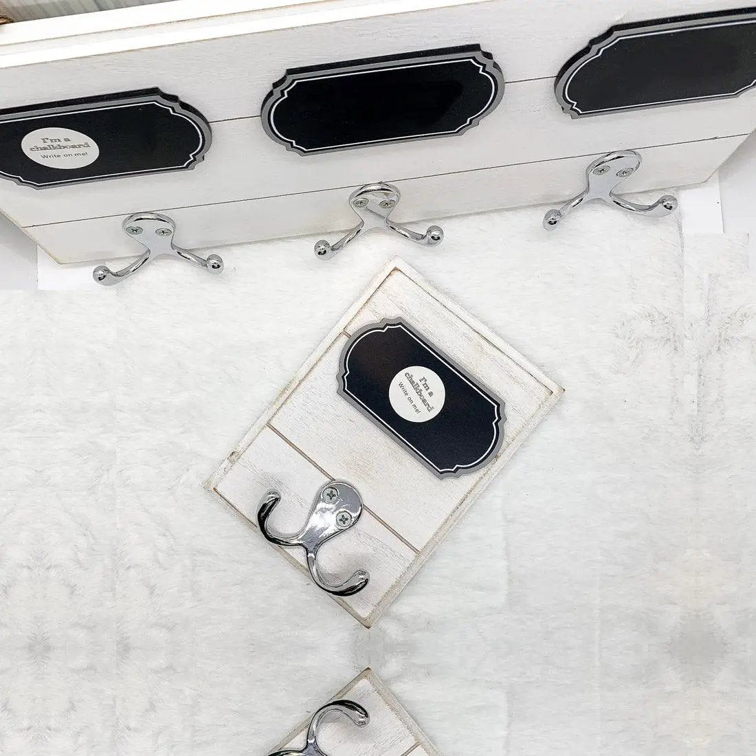 Triple Hang Chalk Coat Hanger and Board Labels