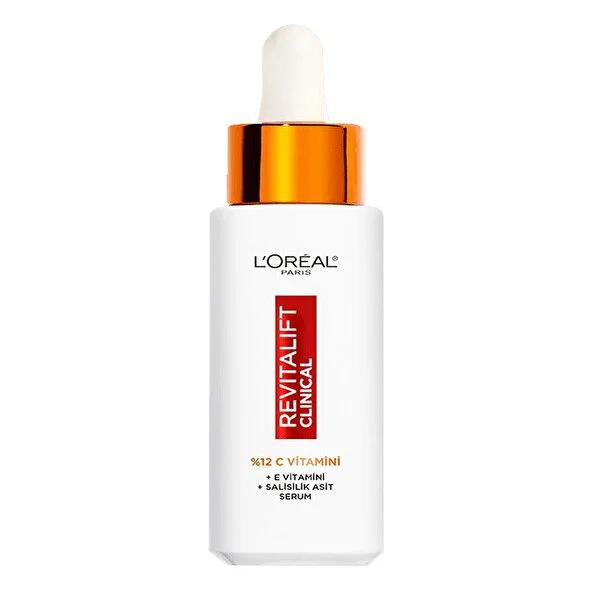 Face serum L’Oréal Revitalift Clinical C Vitamin Serum 30 ml white bottle with orange cap on Tampa Home & Garden Store