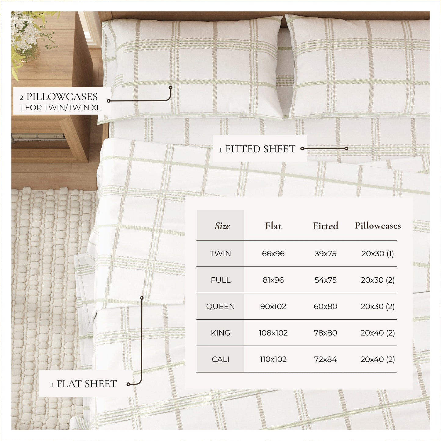 Luxurious and Soft Turkish Cotton Flannel Sheet