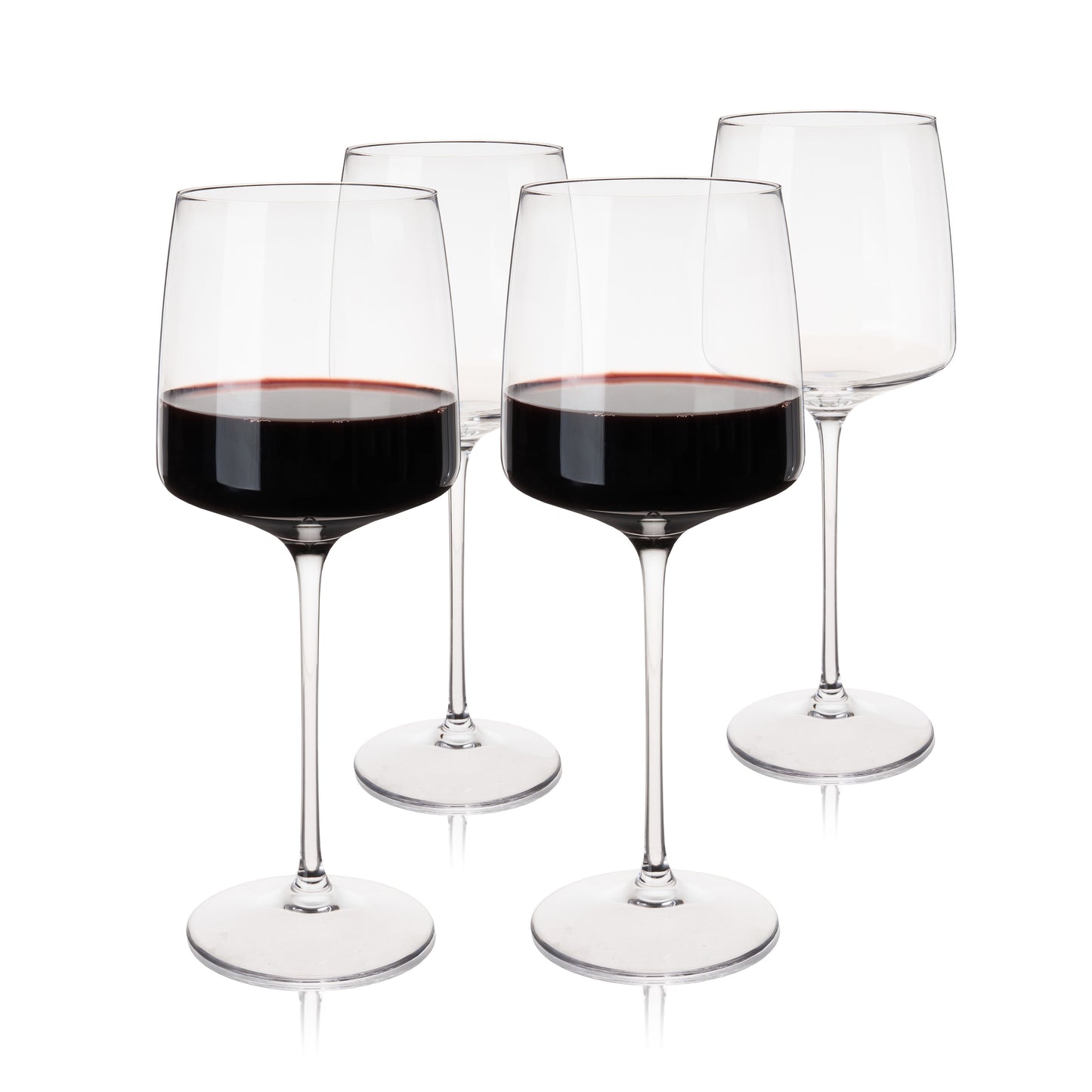 Fine Crystal Bordeaux Wine Glasses Set of 4