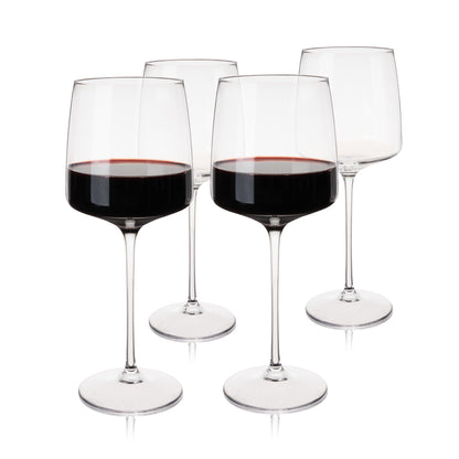 Fine Crystal Bordeaux Wine Glasses Set of 4