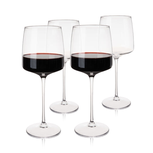 Fine Crystal Bordeaux Wine Glasses Set of 4