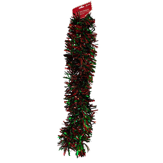 Red and Green Holographic  Garland  Wavy Cut  3ply - Tampa Home & Garden Store