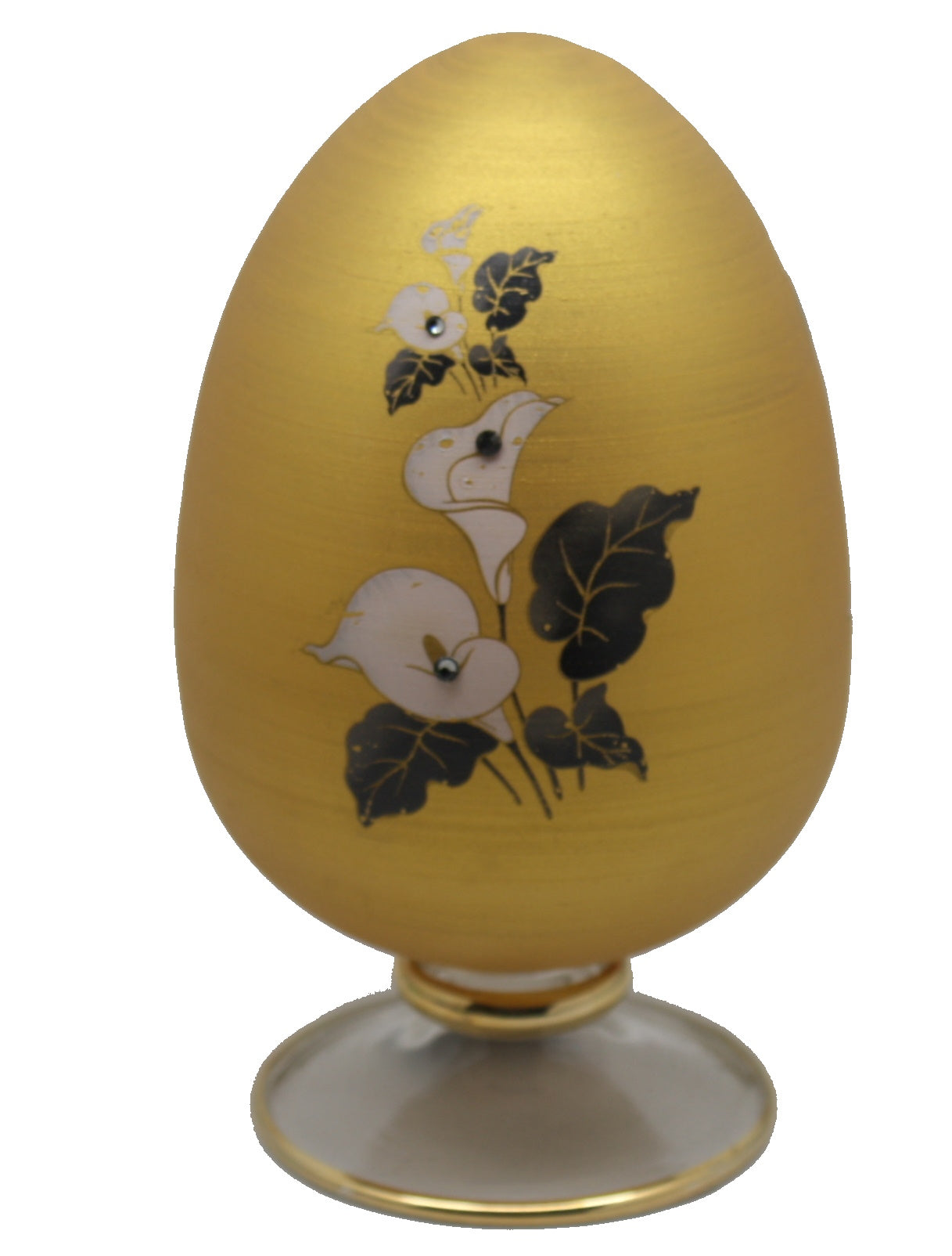 Huevo de cristal con diseño floral