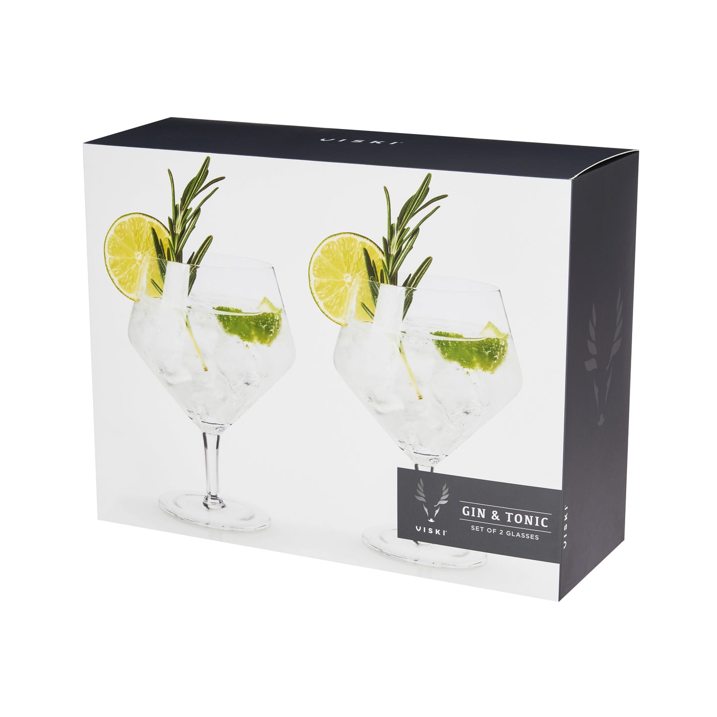 Set of Raye Angled Crystal Gin and Tonic Glasses