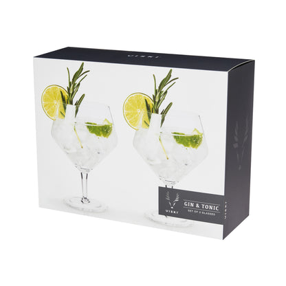 Set of Raye Angled Crystal Gin and Tonic Glasses