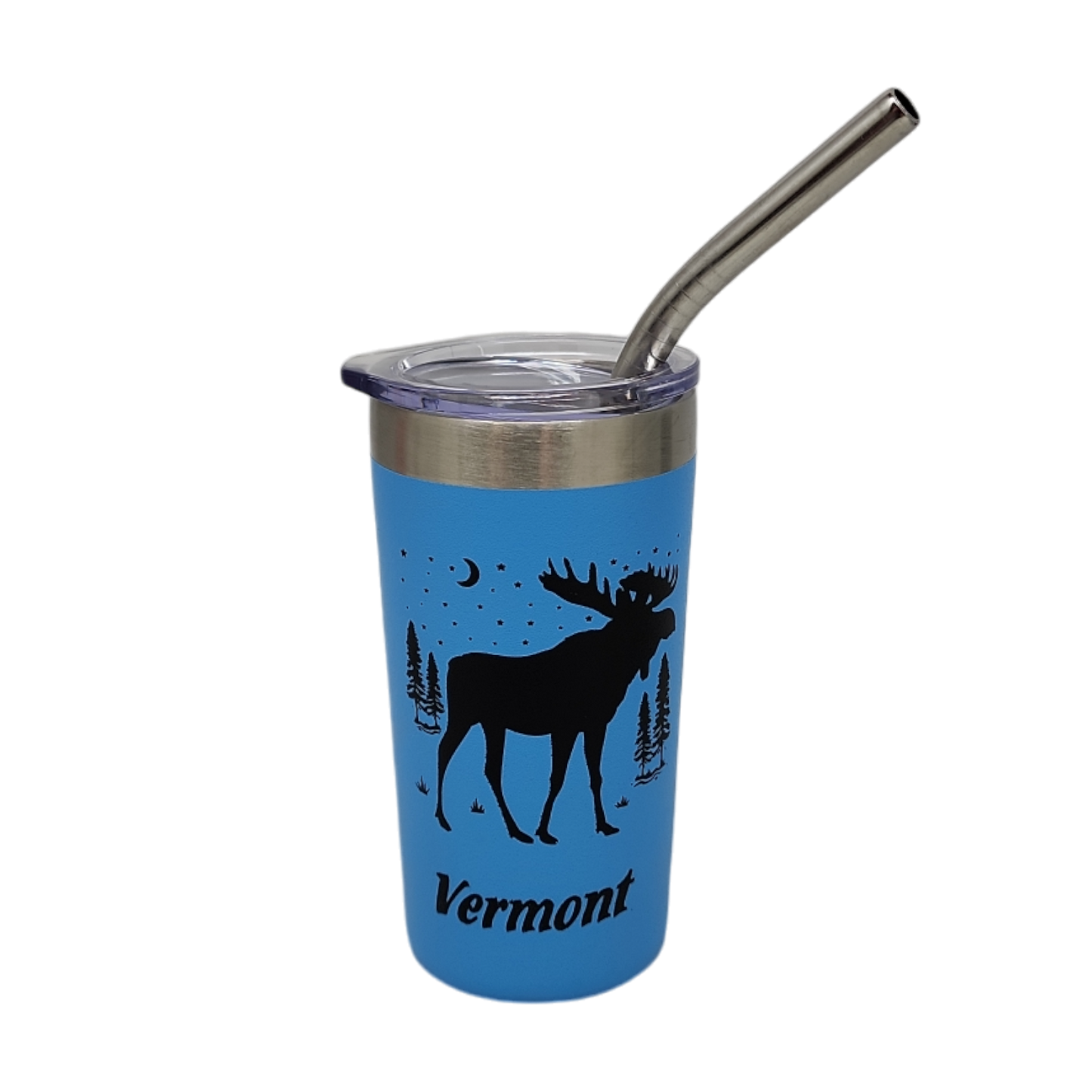 Verre à shooter Vermont Moose en acier inoxydable de 57 ml (2 oz) - Bleu