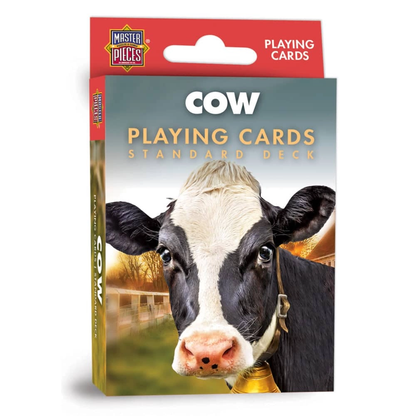 Cow Playing Cards 54-card deck featuring a closeup cow on the cover, Master Pieces brand on Tampa Home & Garden Store